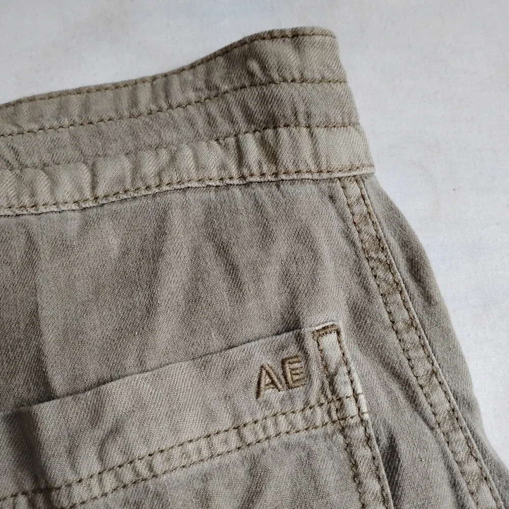 American Eagle Pants 4 Relaxed Fit Slim Cargo Linen Grunge Skater Gorp‎ Beach